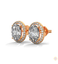 1.25 CT. Oval Halo Lab Diamond Stud Earrings