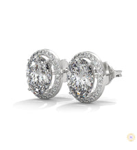 1.25 CT. Oval Halo Lab Diamond Stud Earrings