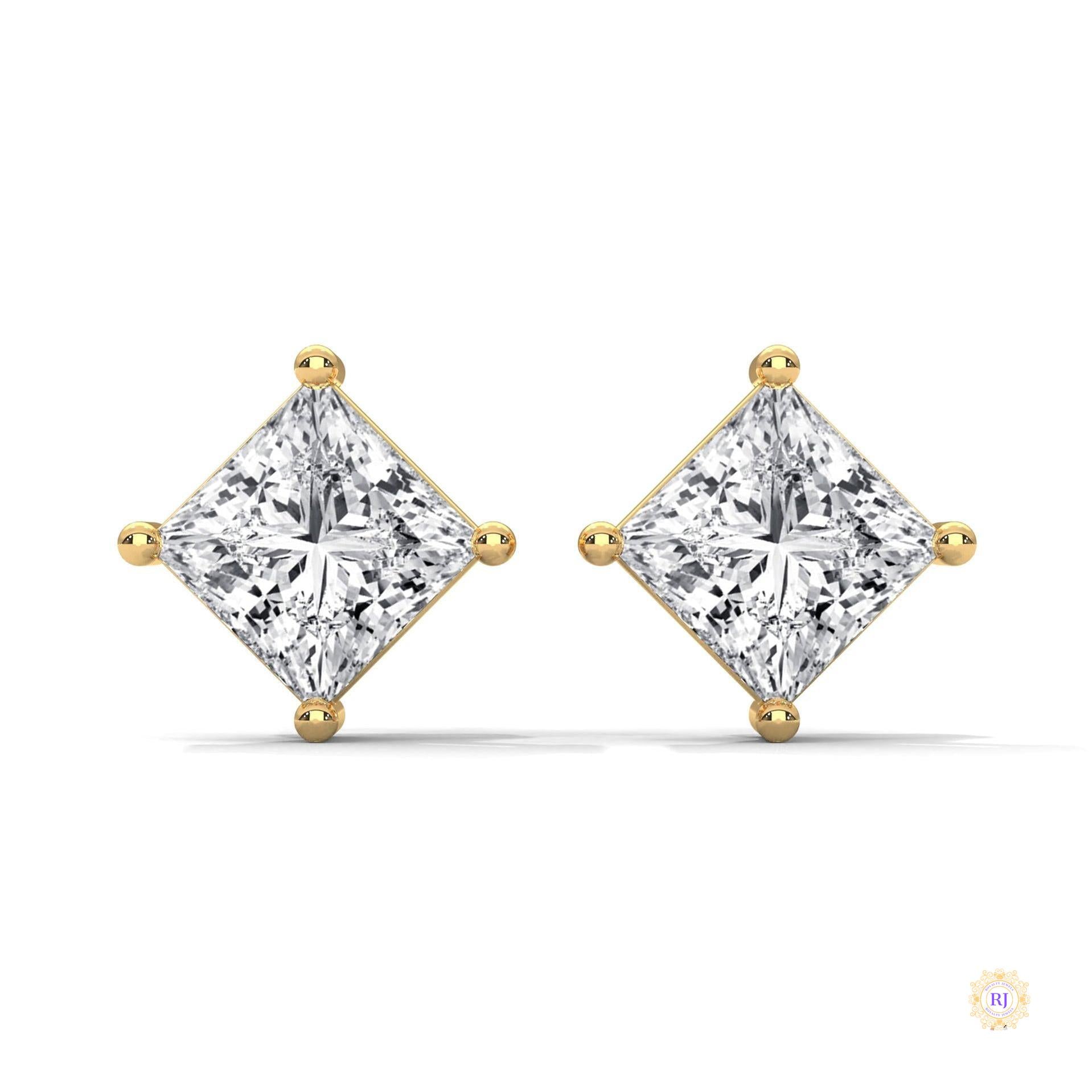 1.25 CT. Princess-Cut Lab Diamond Studs