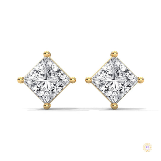 1.25 CT. Princess-Cut Lab Diamond Studs
