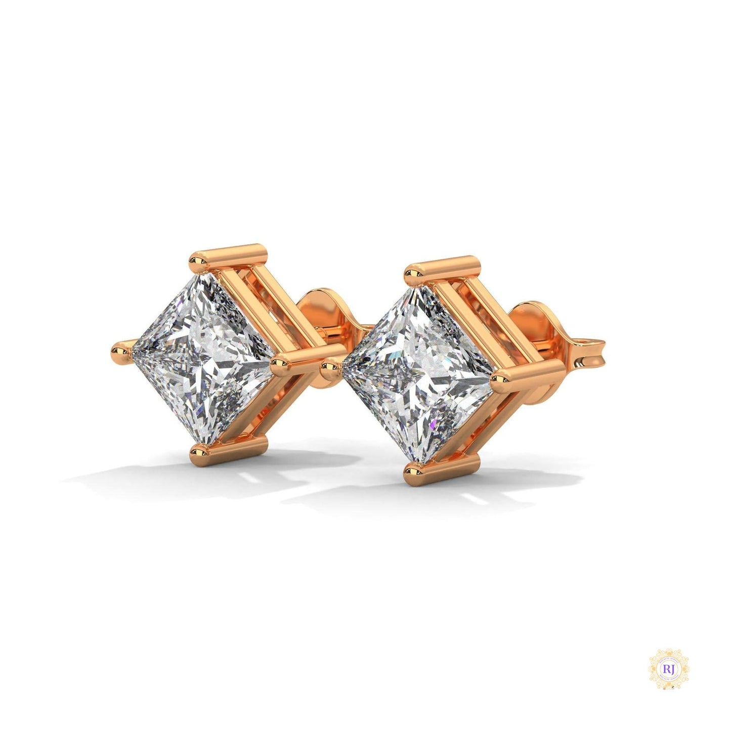 1.25 CT. Princess-Cut Lab Diamond Studs
