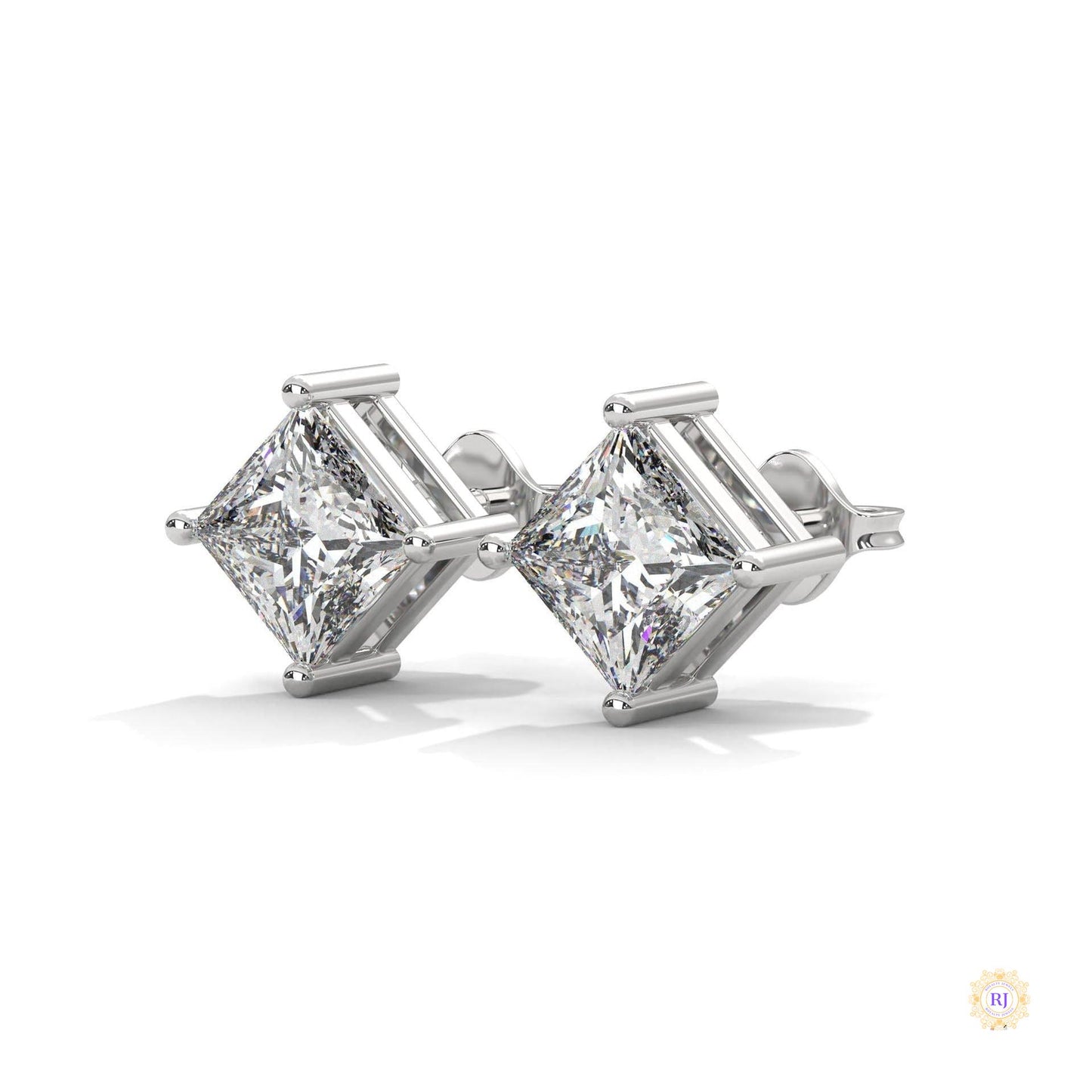 1.25 CT. Princess-Cut Lab Diamond Studs
