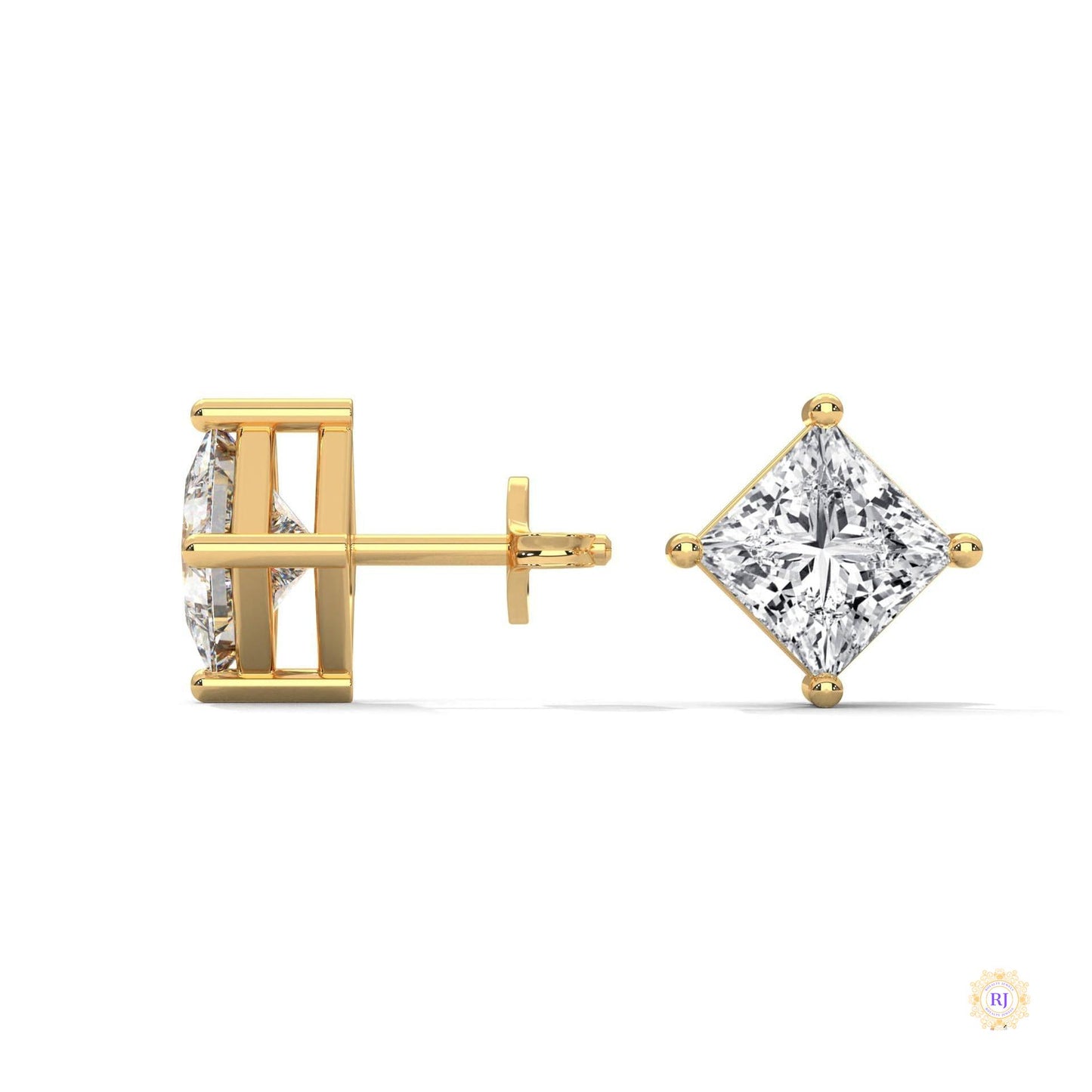 1.25 CT. Princess-Cut Lab Diamond Studs