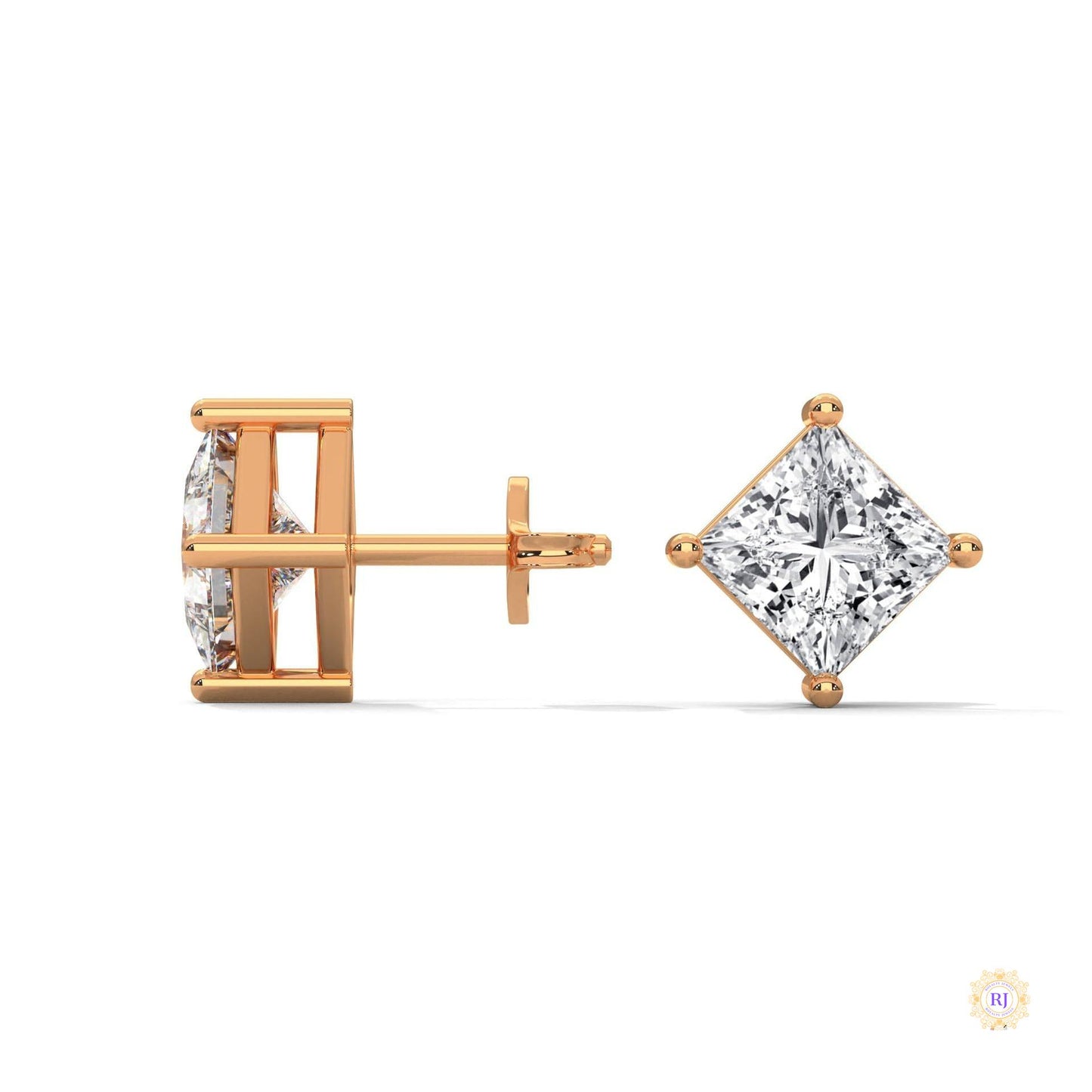 1.25 CT. Princess-Cut Lab Diamond Studs