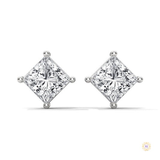 1.25 CT. Princess-Cut Lab Diamond Studs