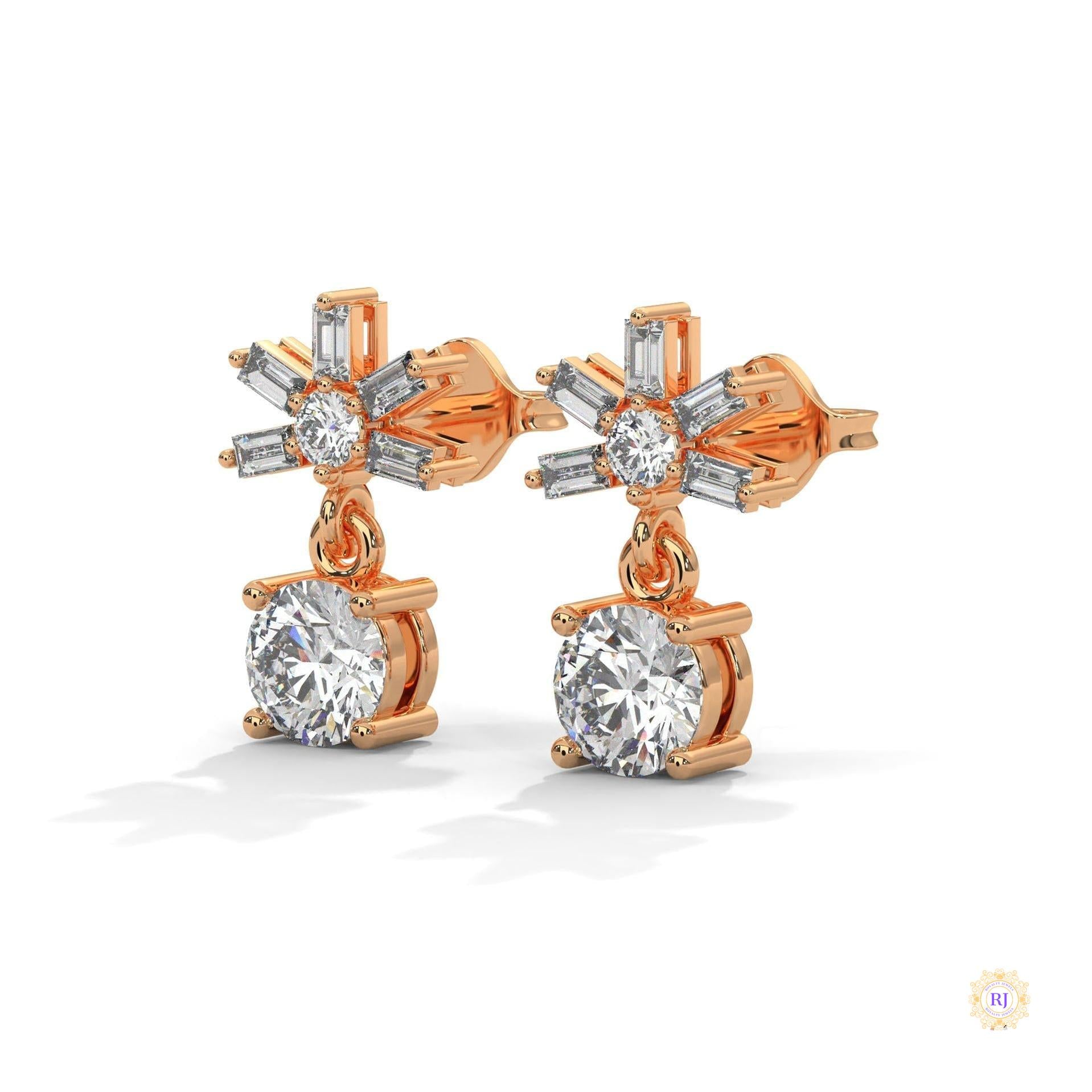 1.25 CT. Starburst Diamond Drop Earrings