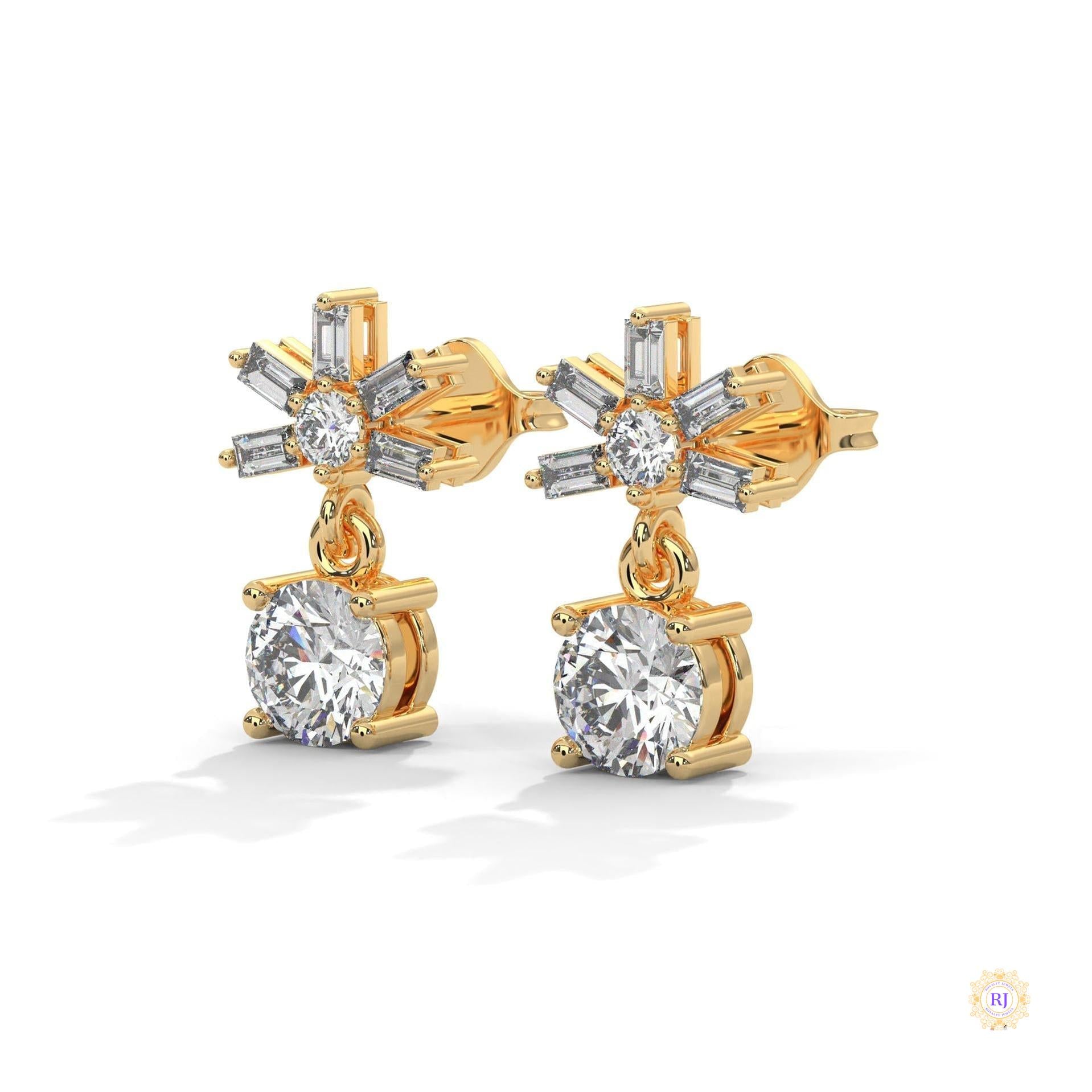 1.25 CT. Starburst Diamond Drop Earrings