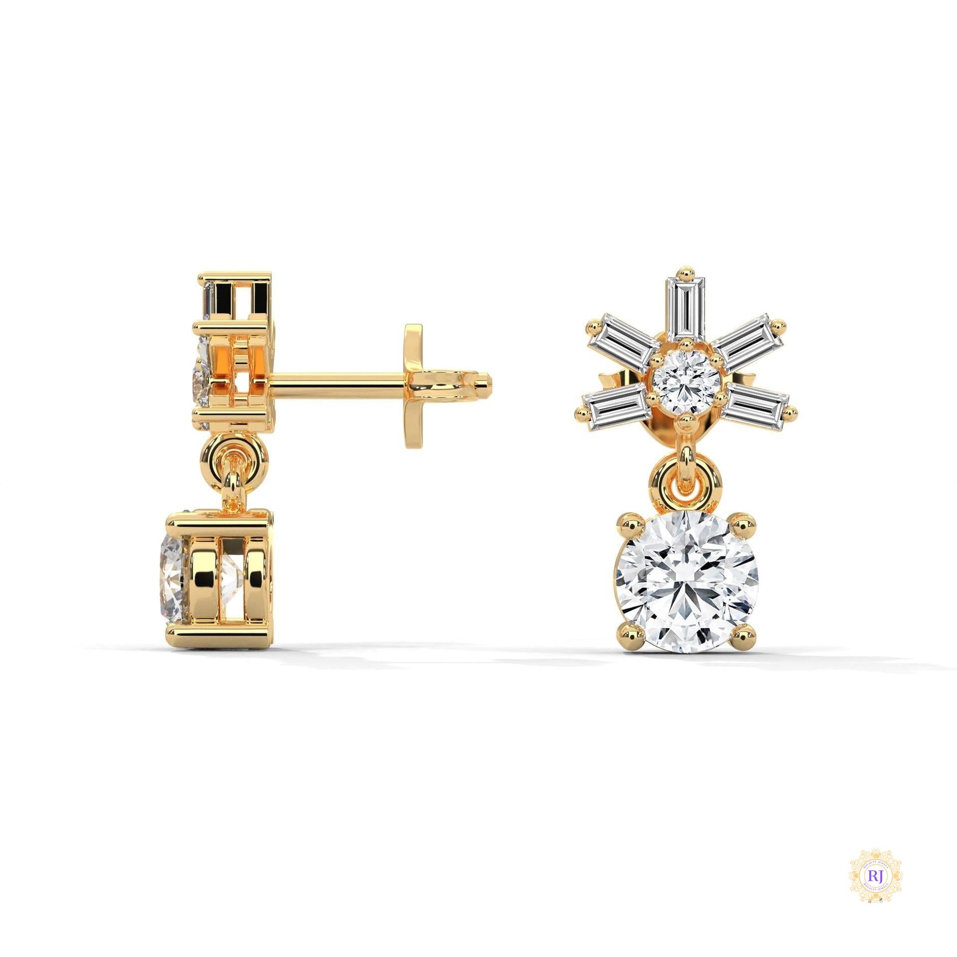 1.25 CT. Starburst Diamond Drop Earrings