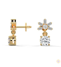 1.25 CT. Starburst Diamond Drop Earrings