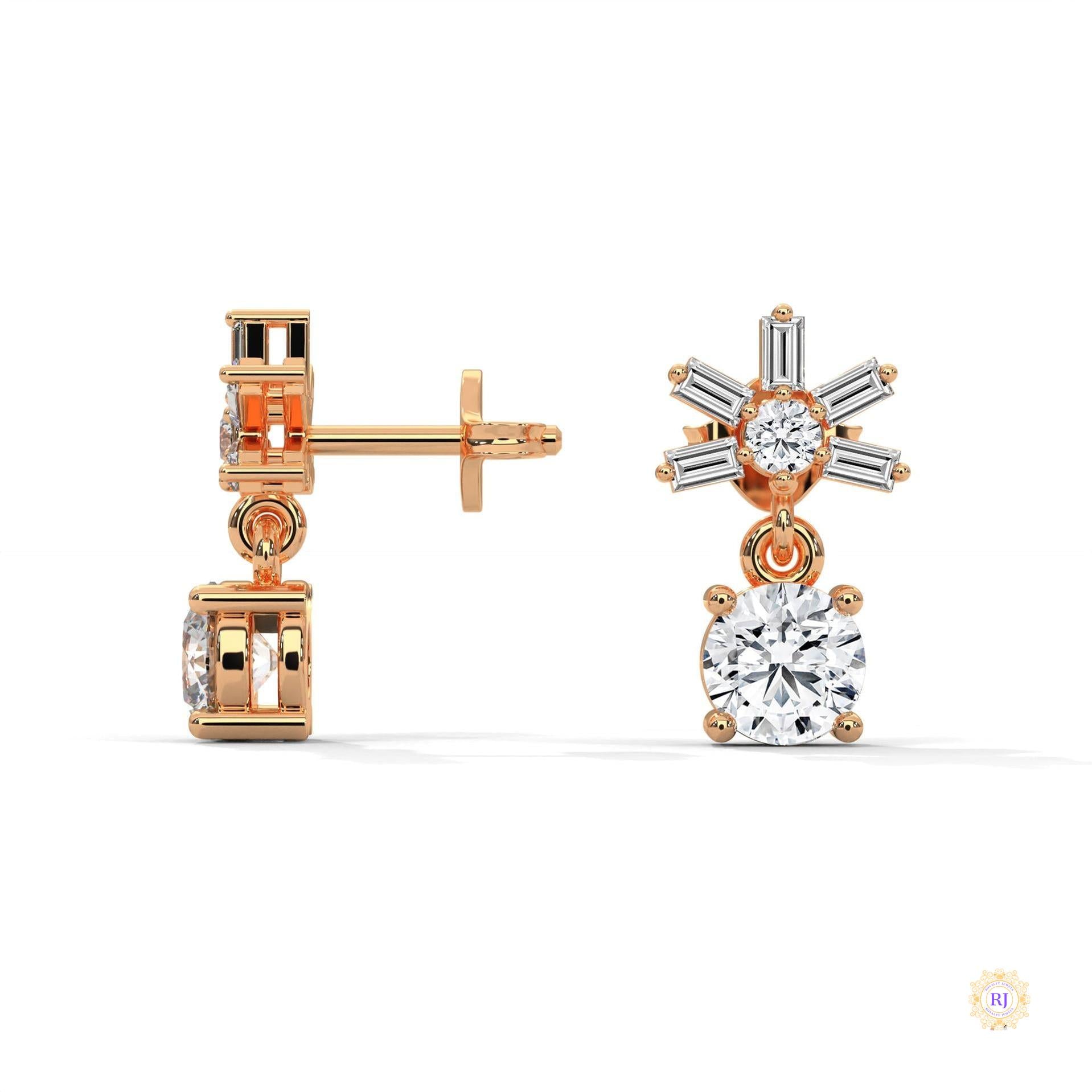 1.25 CT. Starburst Diamond Drop Earrings
