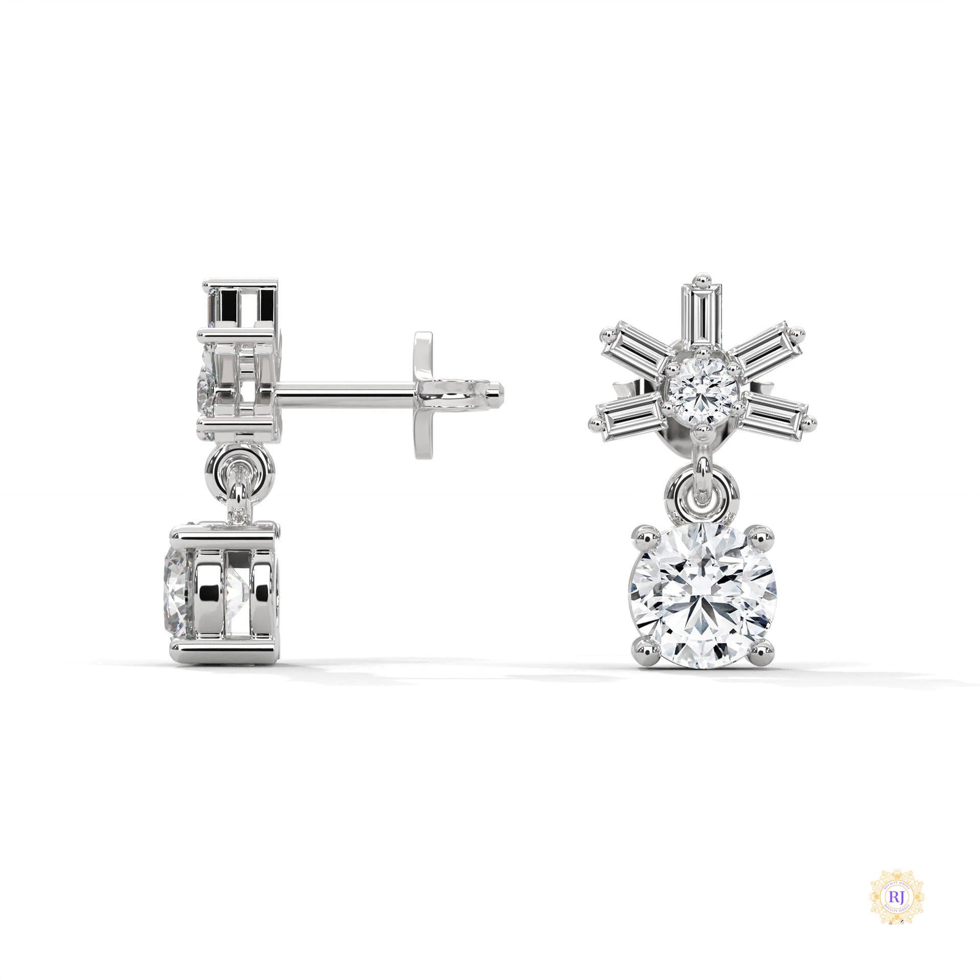 1.25 CT. Starburst Diamond Drop Earrings