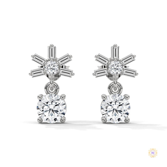 1.25 CT. Starburst Diamond Drop Earrings