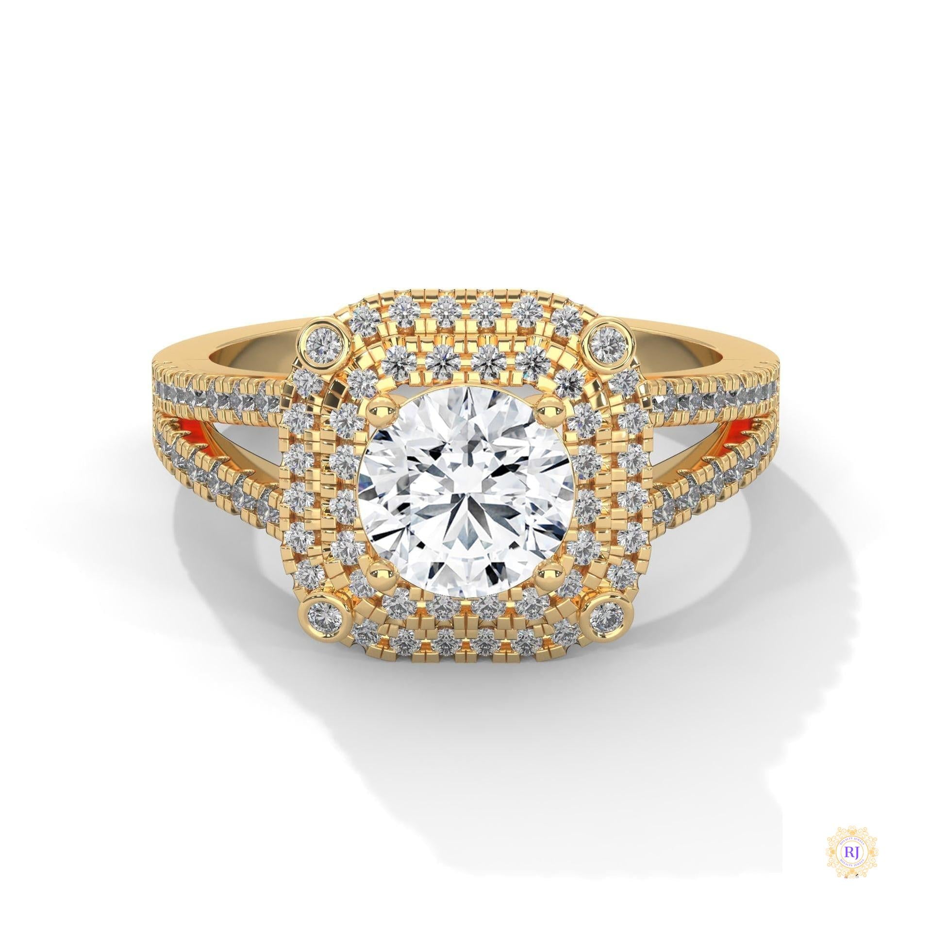 1.25 Ct. Lab Diamond Halo Engagement Ring