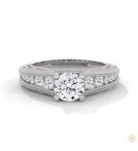 1.25 Ct. Milgrain Pavé Lab Diamond Engagement Ring