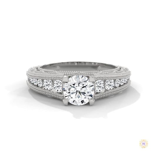 1.25 Ct. Milgrain Pavé Lab Diamond Engagement Ring