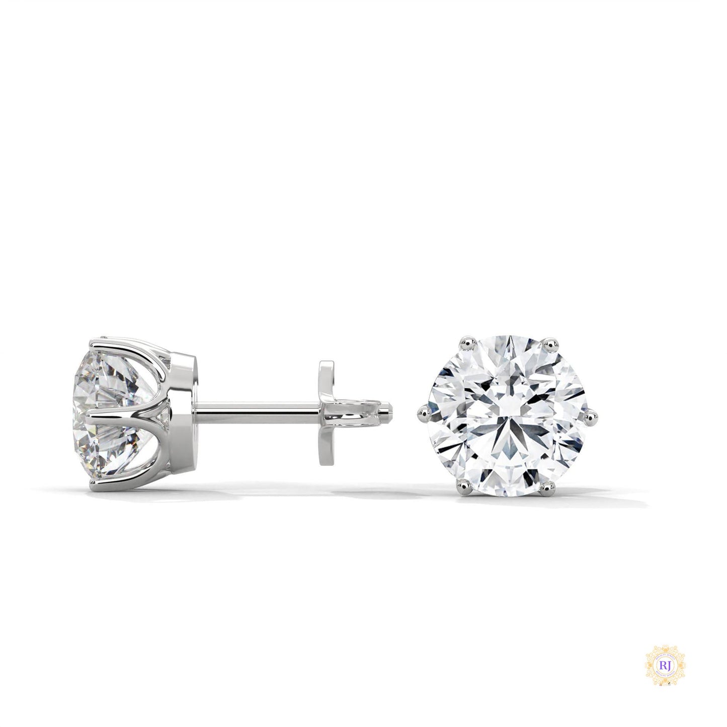 1.30 CT. 6-Prong Round Lab Diamond Studs