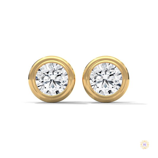 1.30 CT. Bezel Lab Diamond Studs