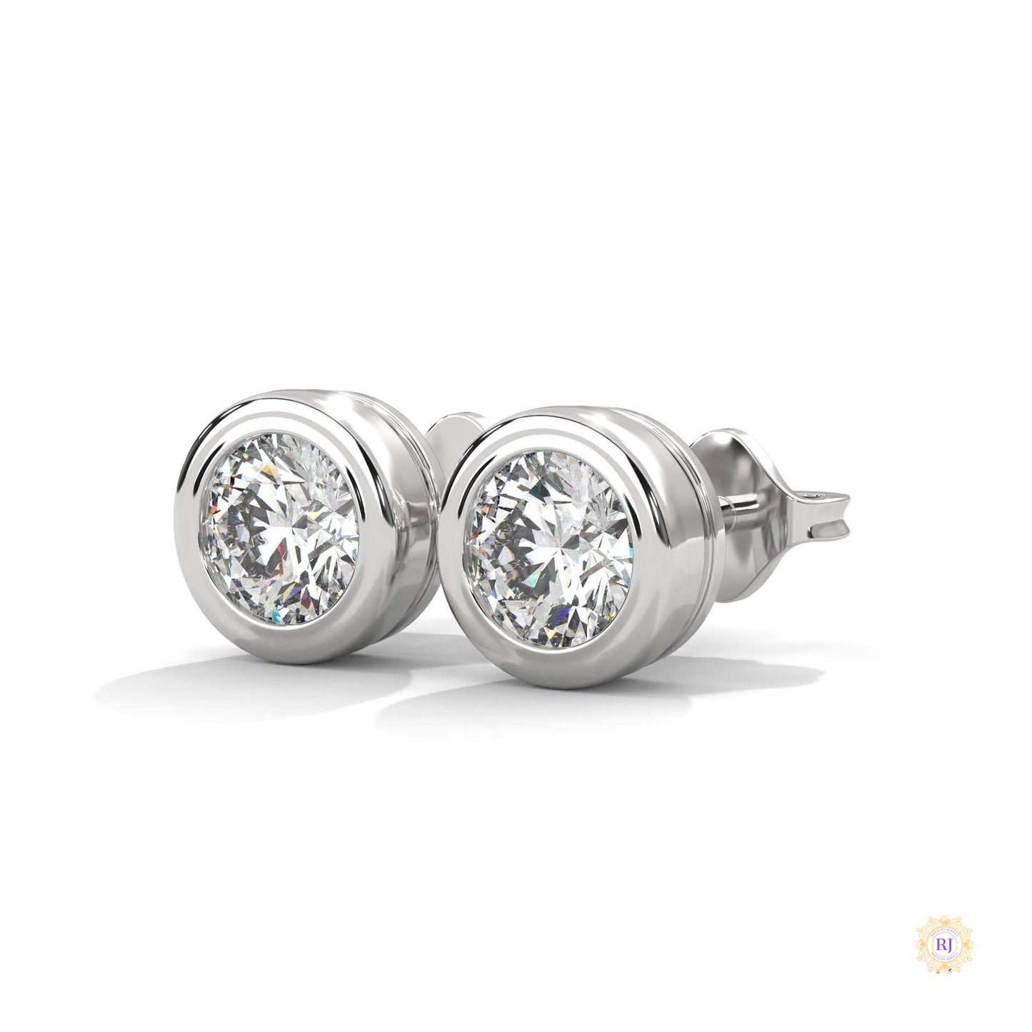 1.30 CT. Bezel Lab Diamond Studs