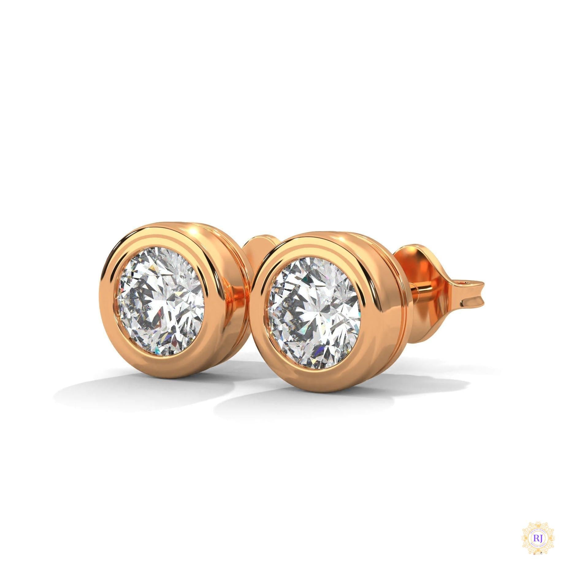 1.30 CT. Bezel Lab Diamond Studs