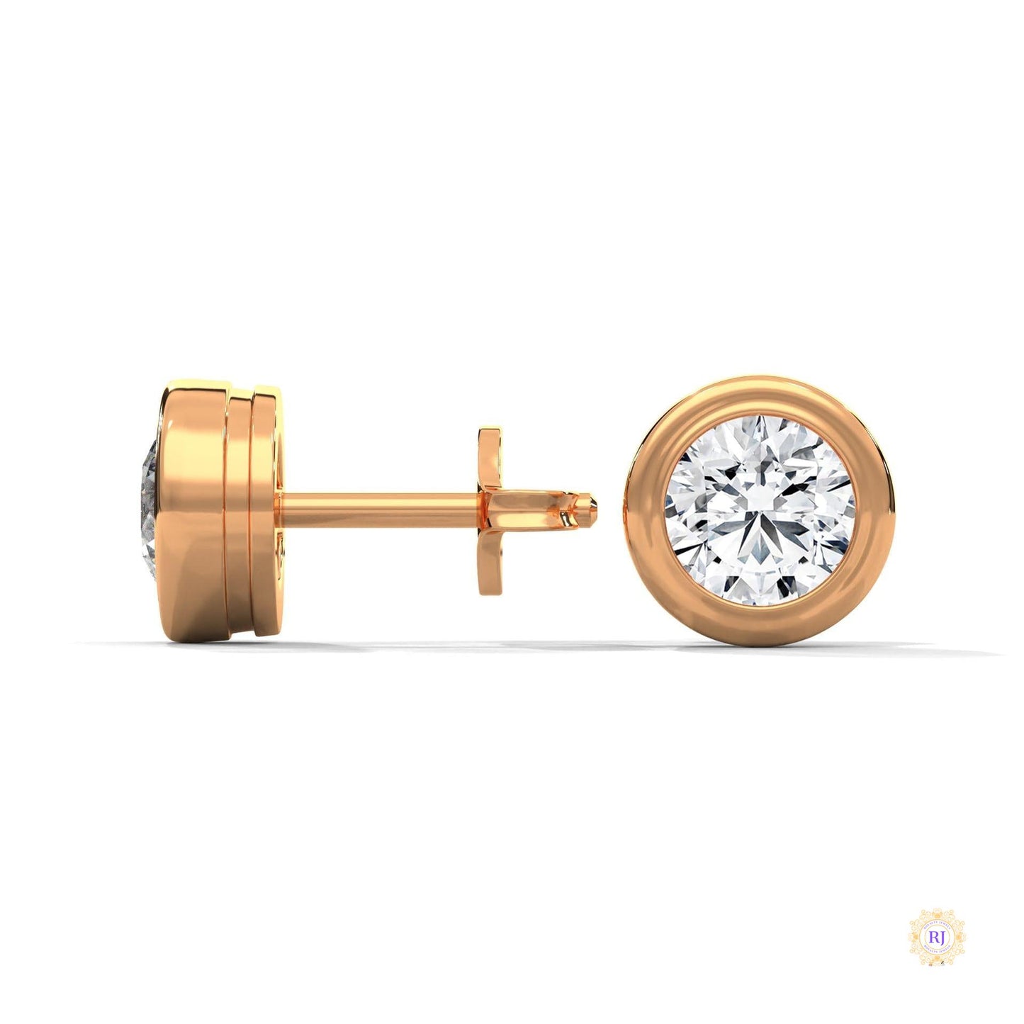 1.30 CT. Bezel Lab Diamond Studs