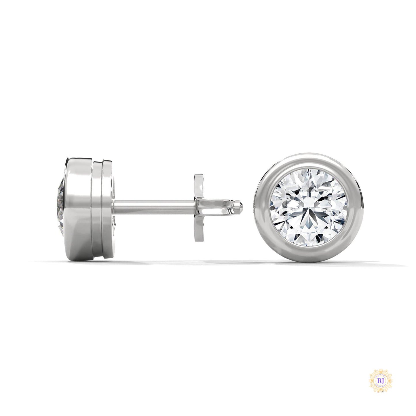 1.30 CT. Bezel Lab Diamond Studs