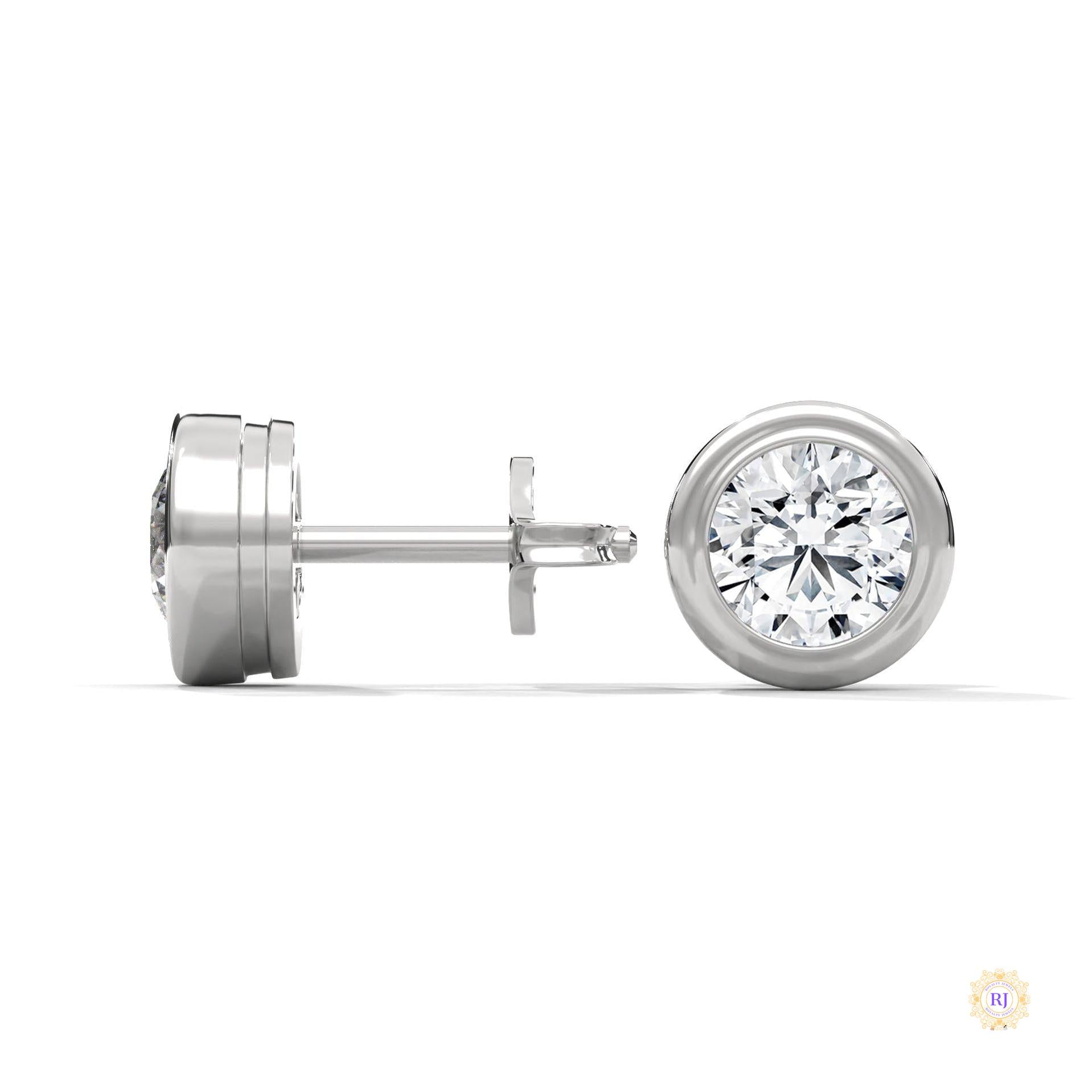 1.30 CT. Bezel Lab Diamond Studs