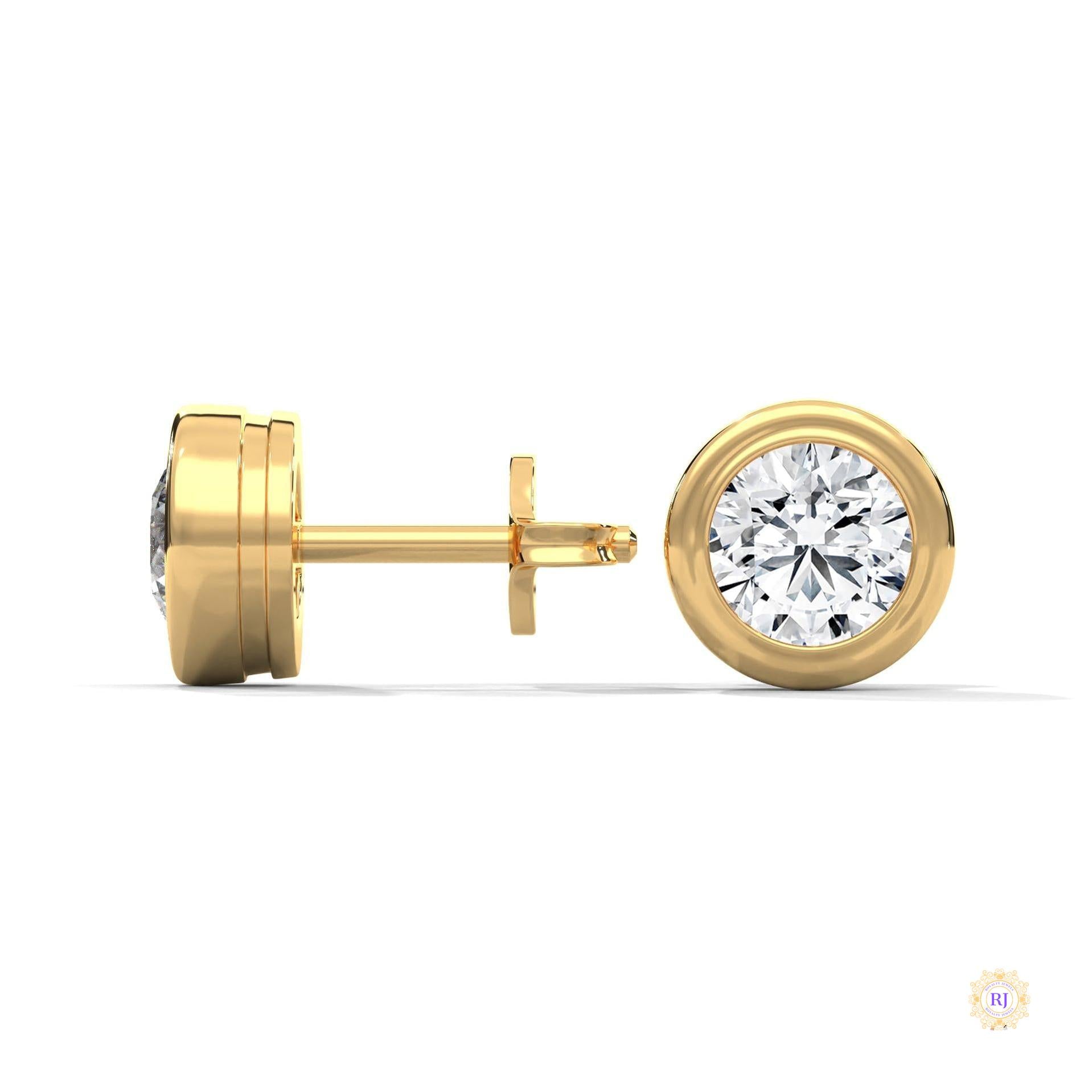 1.30 CT. Bezel Lab Diamond Studs