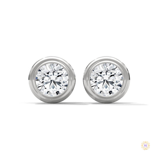 1.30 CT. Bezel Lab Diamond Studs