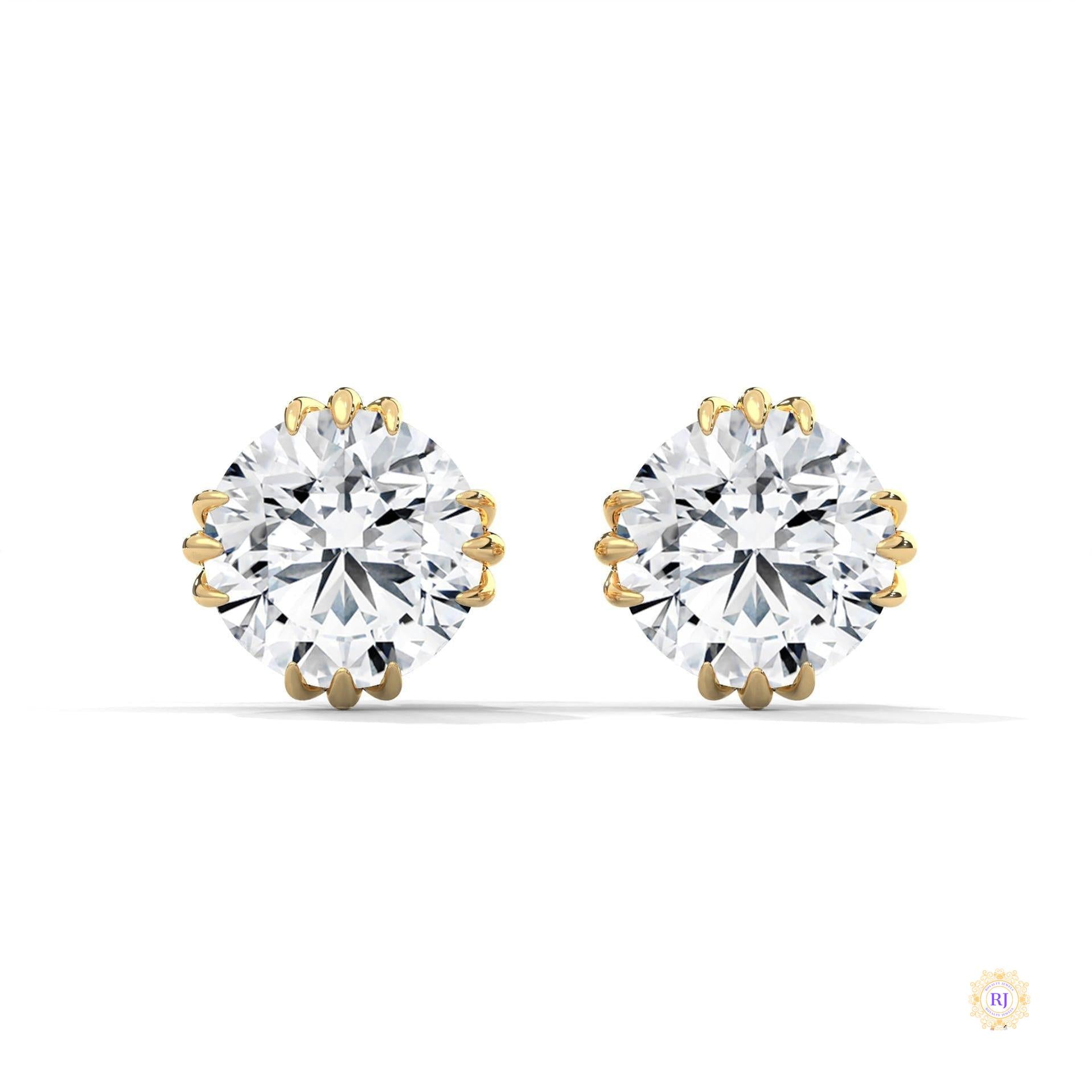 1.30 CT. Floral Crown Lab Diamond Studs