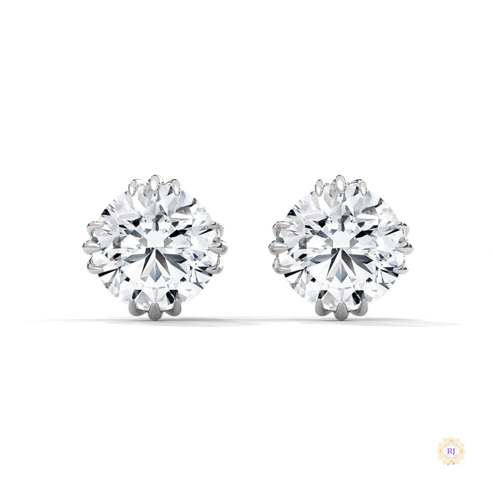 1.30 CT. Floral Crown Lab Diamond Studs