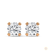 1.30 CT. Heart Prong Solitaire Diamond Studs