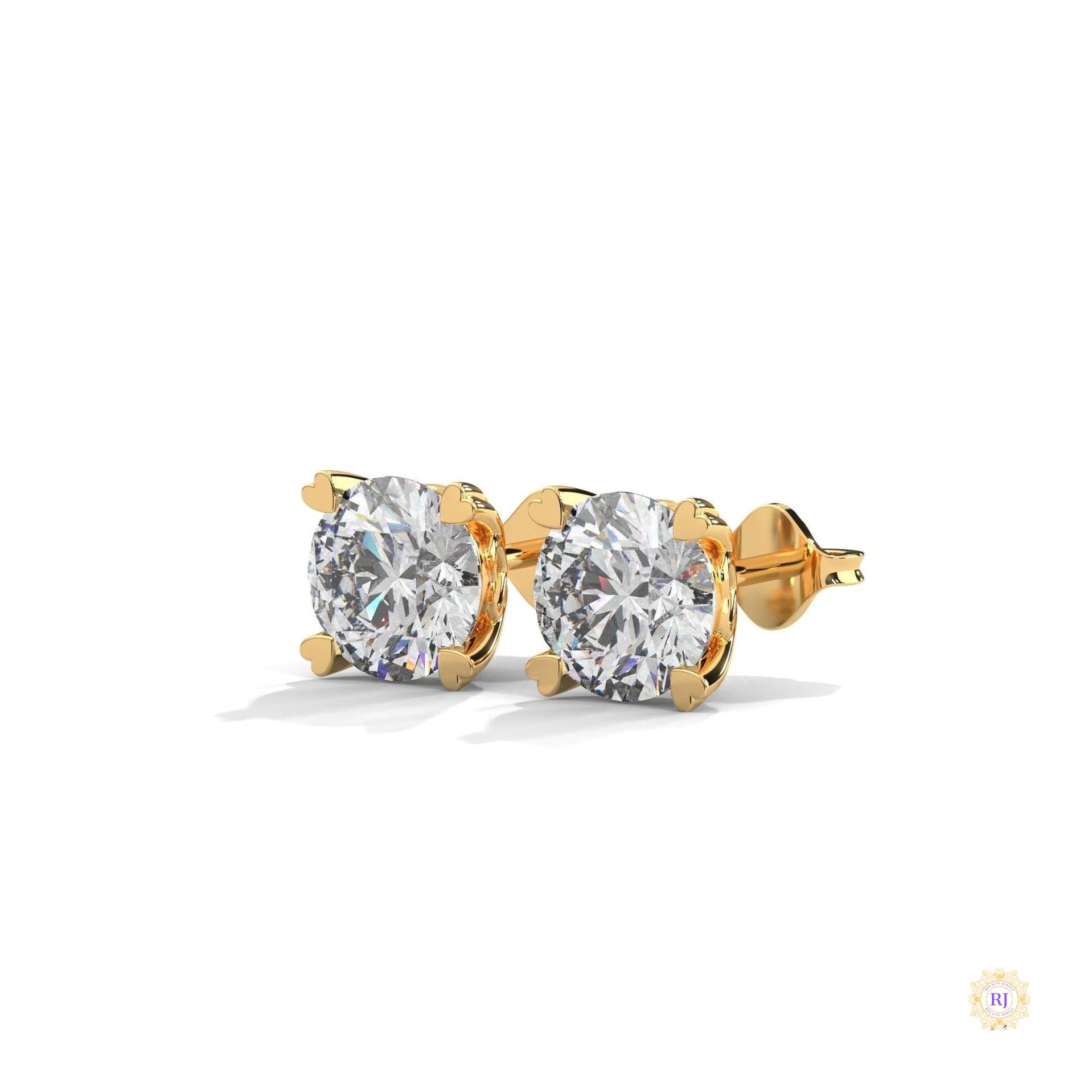 1.30 CT. Heart Prong Solitaire Diamond Studs