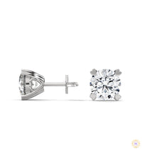1.30 CT. Heart Prong Solitaire Diamond Studs
