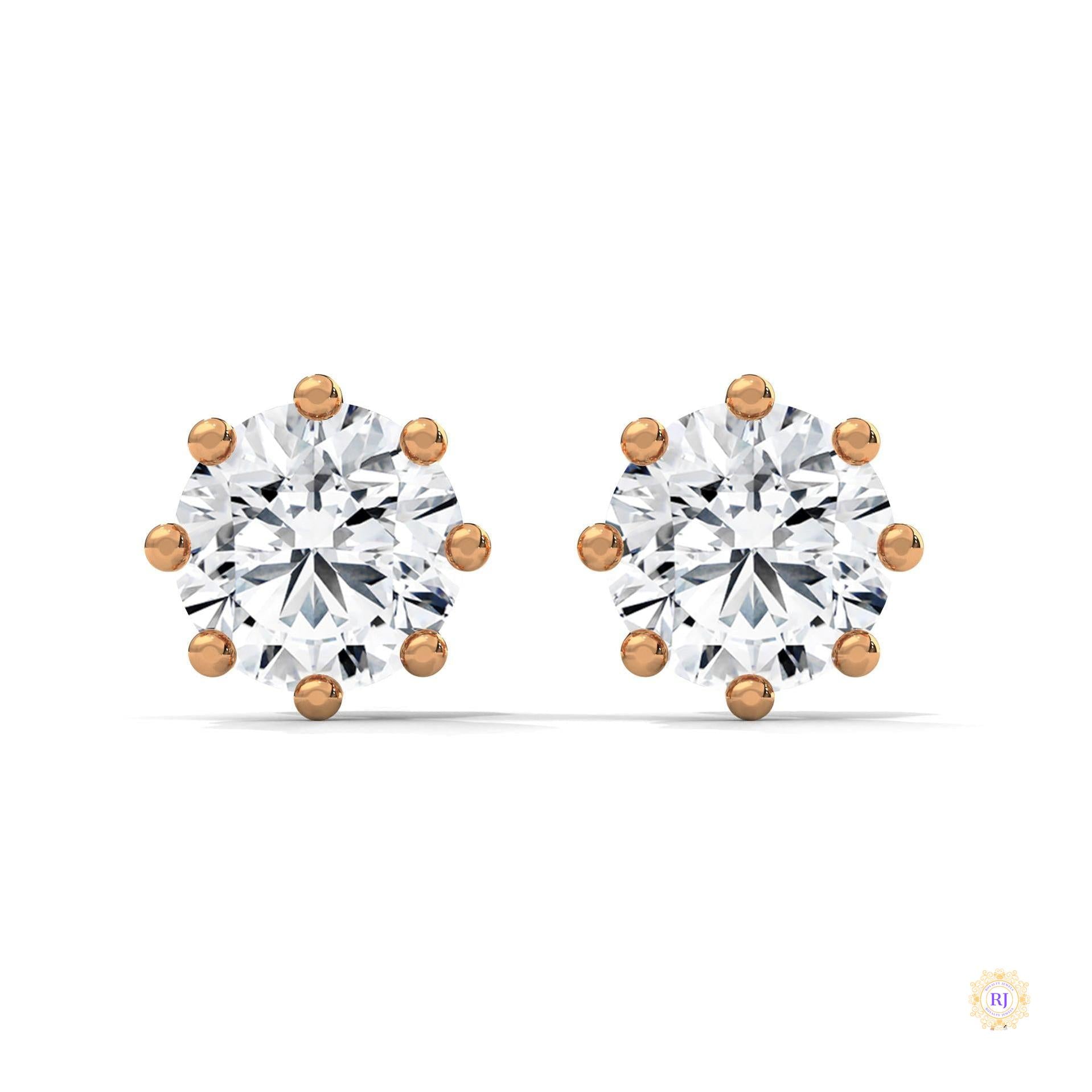 1.30 CT. Lab Diamond Stud Earrings (8-Prong)