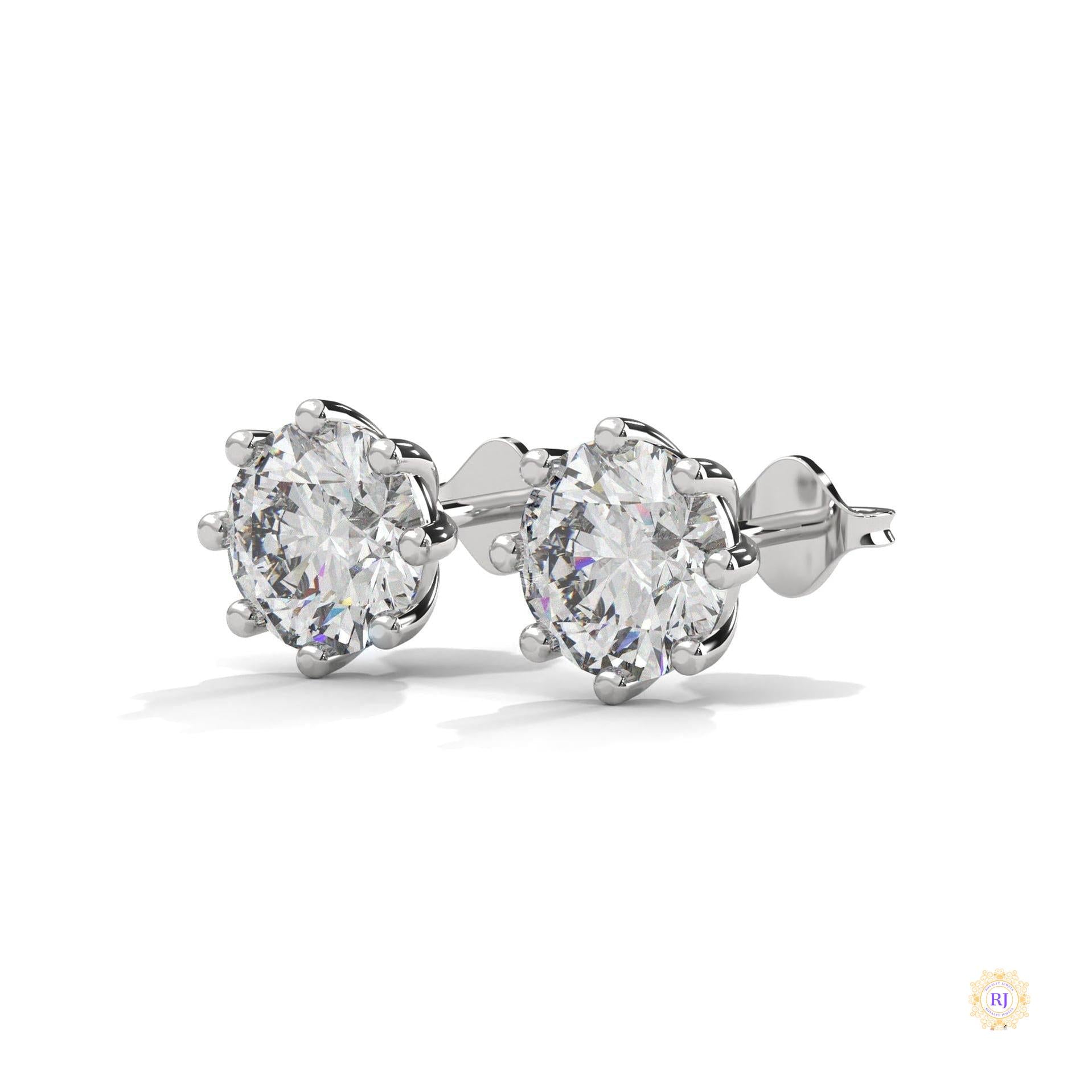 1.30 CT. Lab Diamond Stud Earrings (8-Prong)