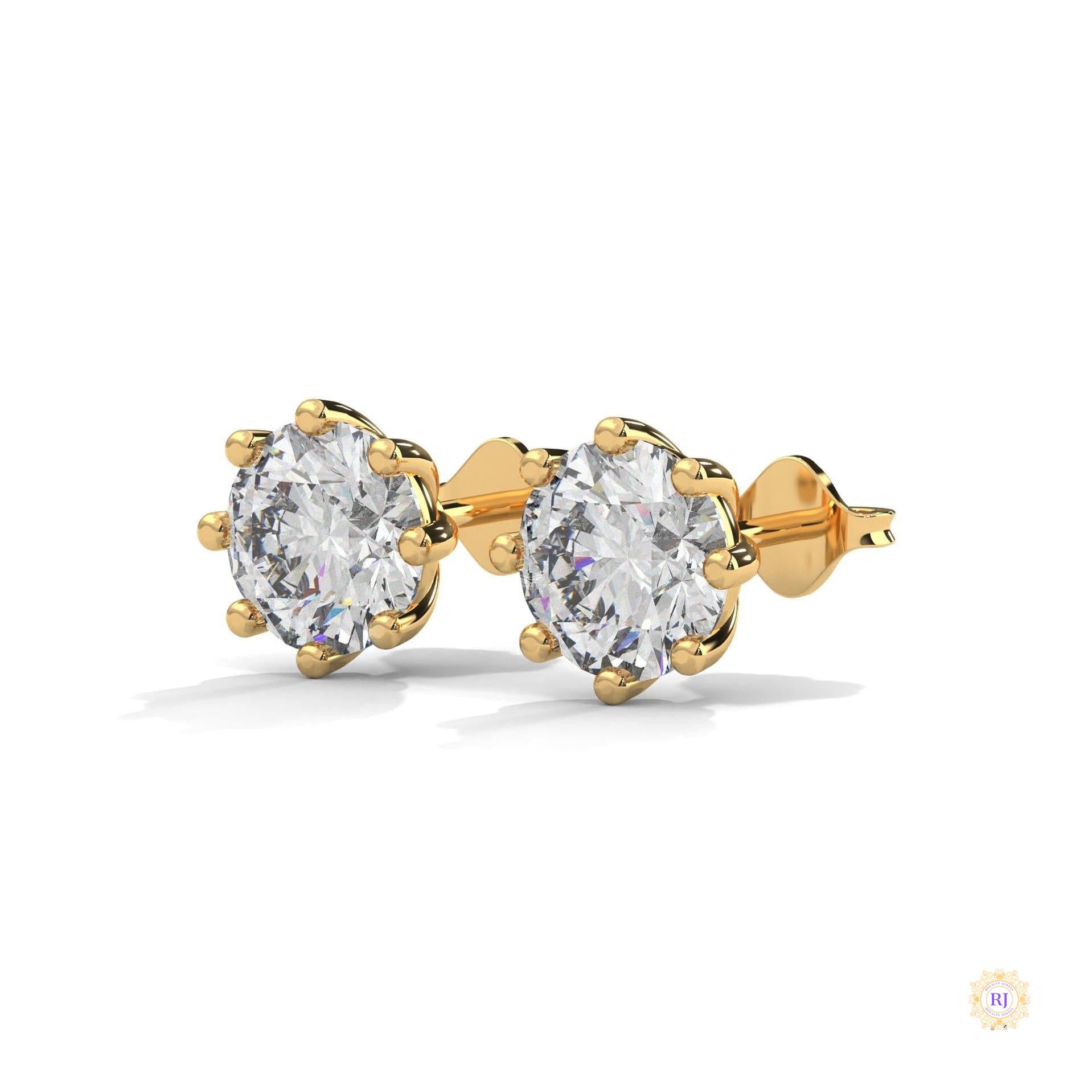 1.30 CT. Lab Diamond Stud Earrings (8-Prong)
