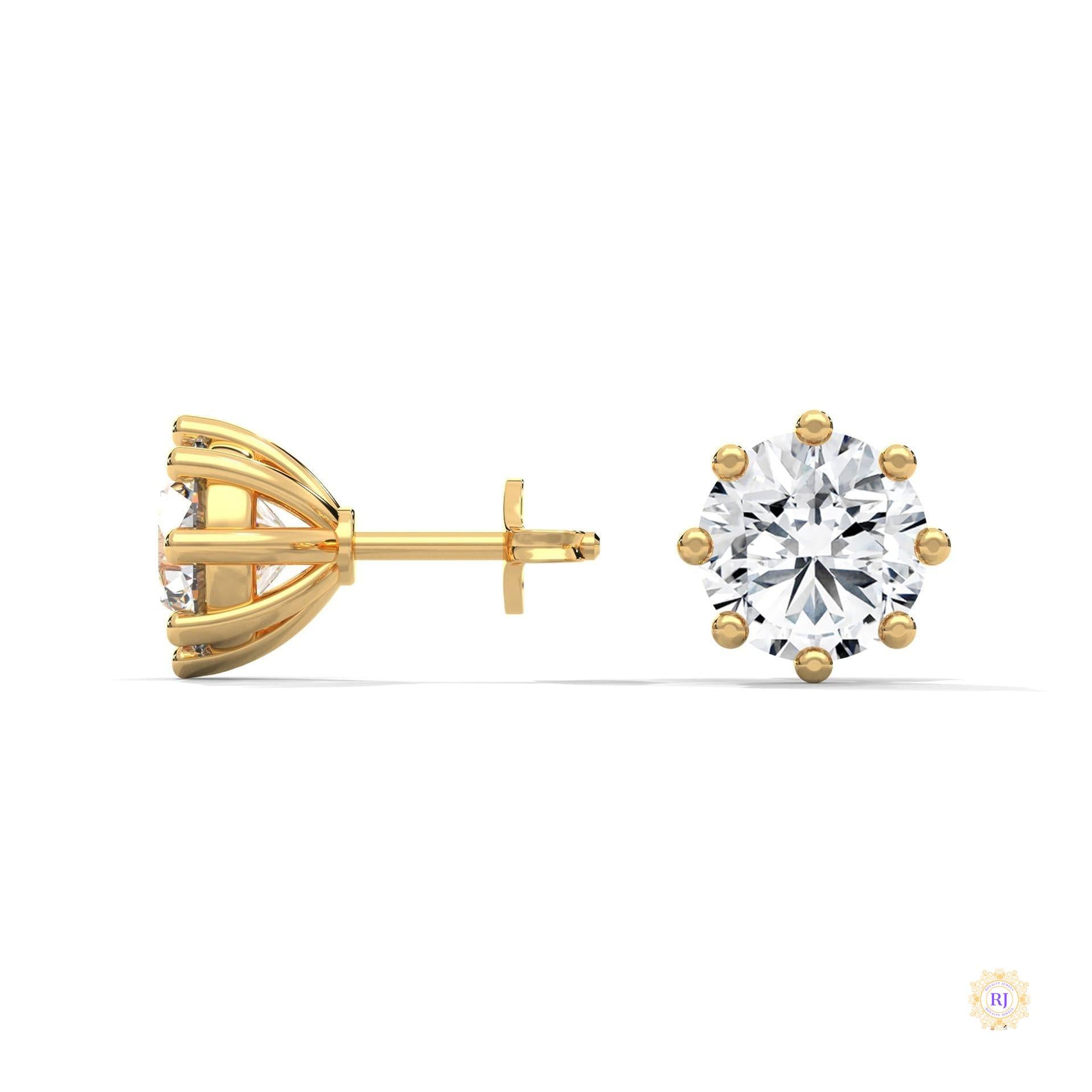1.30 CT. Lab Diamond Stud Earrings (8-Prong)