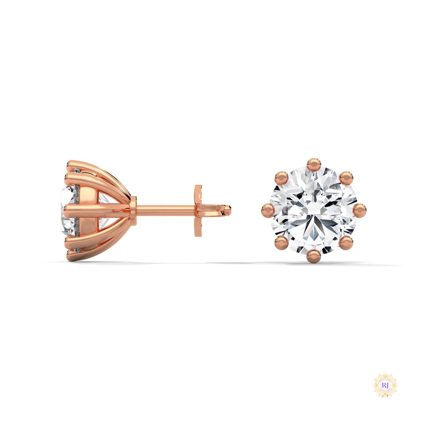 1.30 CT. Lab Diamond Stud Earrings (8-Prong)