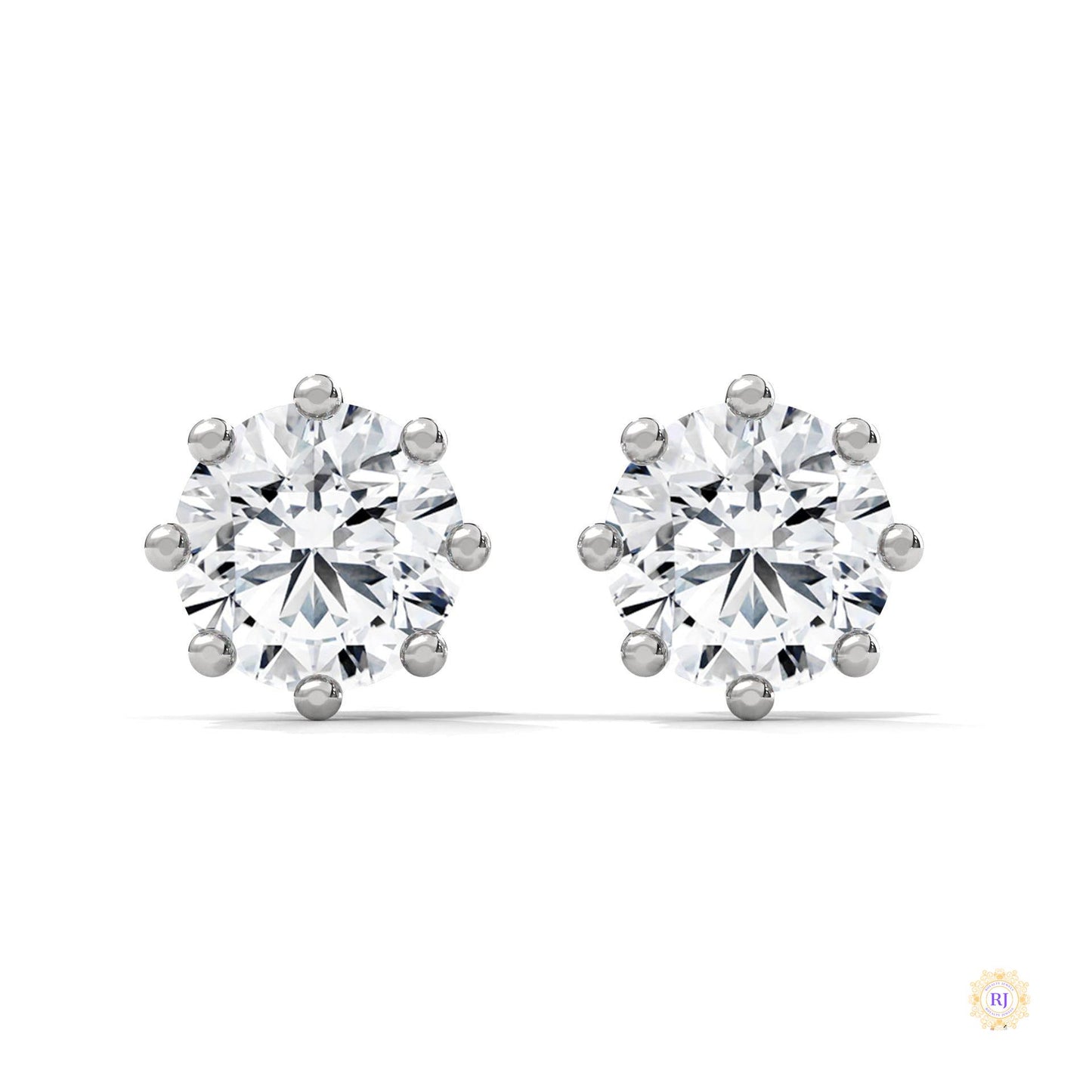 1.30 CT. Lab Diamond Stud Earrings (8-Prong)