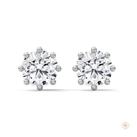 1.30 CT. Lab Diamond Stud Earrings (8-Prong)