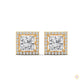1.30 CT. Princess-Cut Diamond Halo Stud Earrings