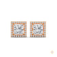 1.30 CT. Princess-Cut Diamond Halo Stud Earrings