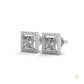 1.30 CT. Princess-Cut Diamond Halo Stud Earrings