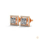 1.30 CT. Princess-Cut Diamond Halo Stud Earrings