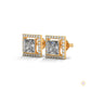 1.30 CT. Princess-Cut Diamond Halo Stud Earrings