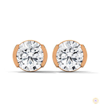 1.30 CT. Round Bezel Diamond Stud Earrings
