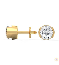 1.30 CT. Round Bezel Diamond Stud Earrings