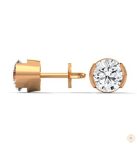 1.30 CT. Round Bezel Diamond Stud Earrings