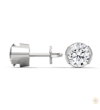 1.30 CT. Round Bezel Diamond Stud Earrings