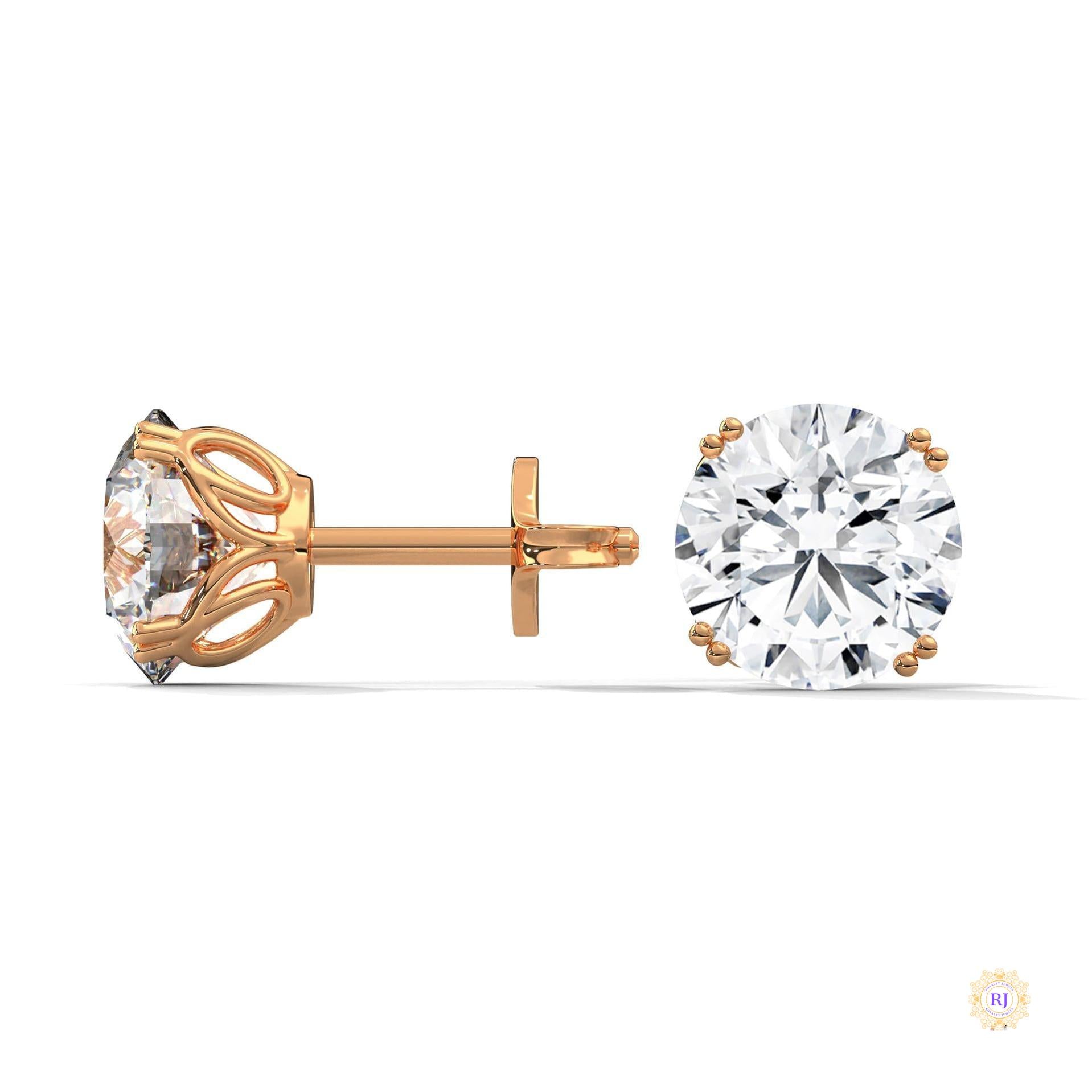 1.30 CT. Round Diamond Stud Earrings